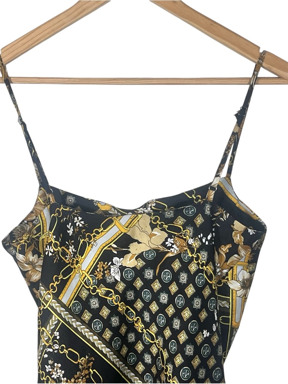 Princess Polly Satin Slip Mini Dress Baroque Chain Floral Print Small 4 - Picture 6 of 10